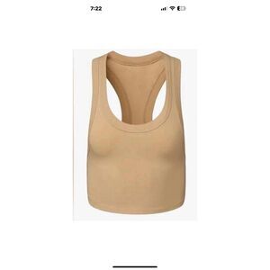 NWT WeWoreWhat beige cropped scoop tank  Size L